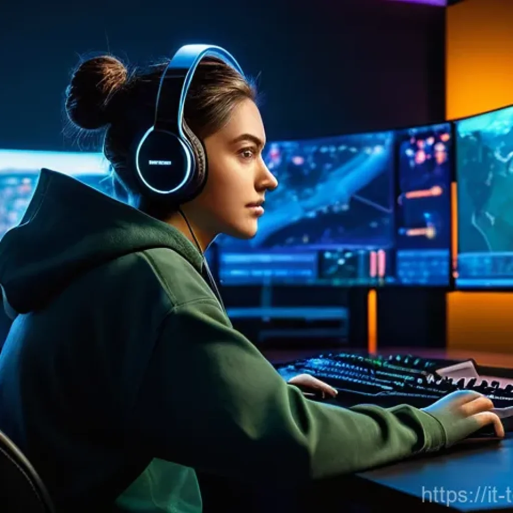 top war 기지 확장 방법 - **A highly focused female gaming influencer** in her late twenties, wearing a comfortable, stylish g...