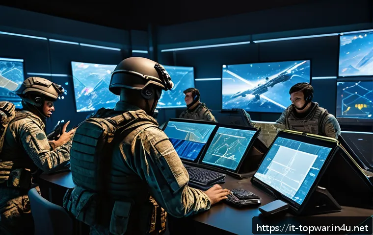 top war 시간 효율 플레이 - A dynamic battle scene from a futuristic strategy game, showing a diverse group of soldiers actively...