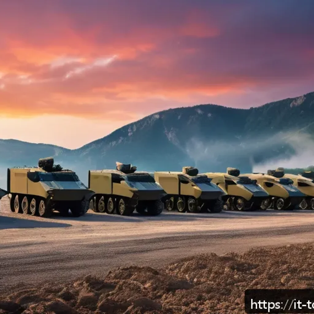 top war 훈련소 배치 가이드 - A futuristic military training camp scene set during a vibrant sunset, showcasing advanced training ...