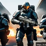 top war 아이템 조합법 - A dynamic battlefield scene featuring a group of diverse military units from a futuristic strategy g...